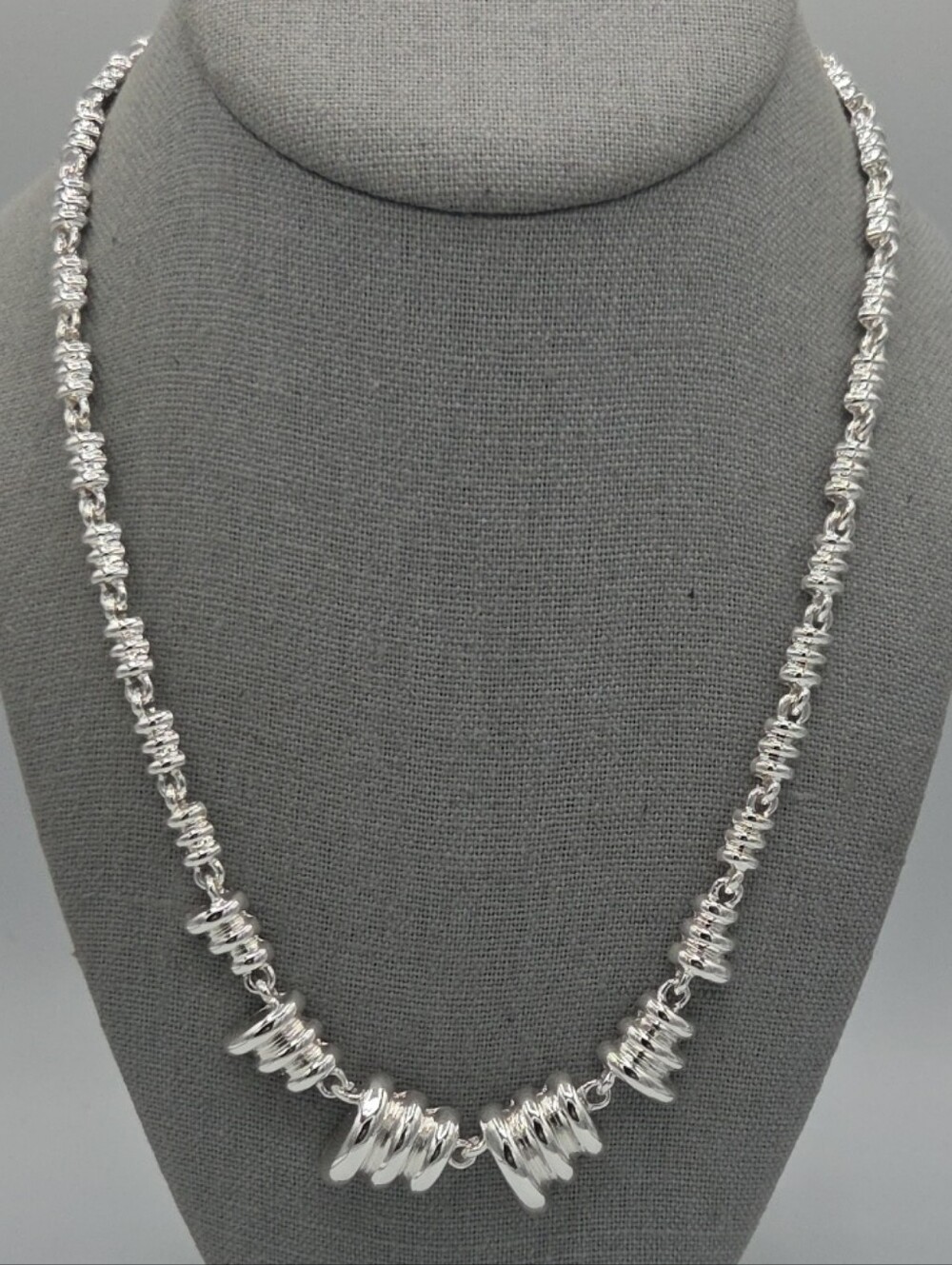 5 for $25! Rush by Denis & Charles Silver Tone Textured Necklace